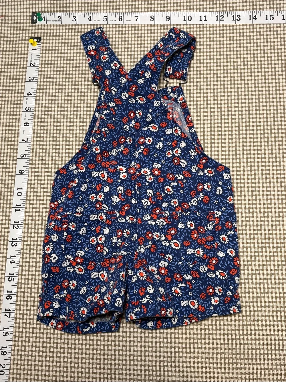 OshKosh Genuine Kids Floral Shortalls Overalls 18M
